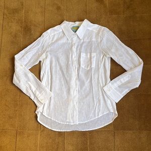 C&C California, white linen button down shirt, XS